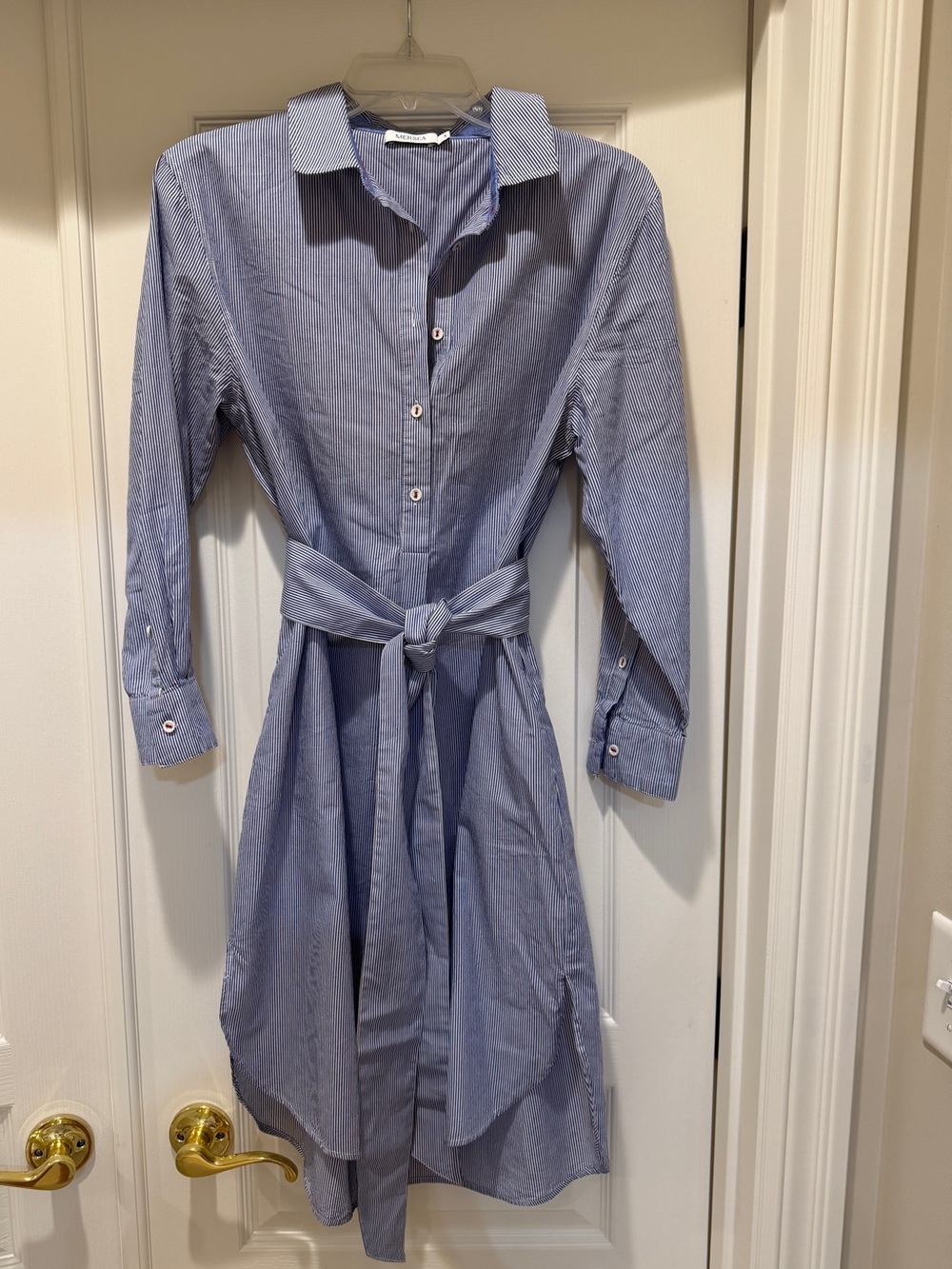 Darling Versatile MERSEA blue striped dress! SIZE S! With or without belt!